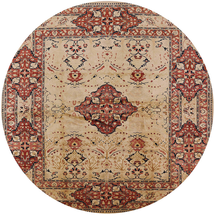 Round Machine Washable Industrial Modern Sandy Brown Rug, wshurb3103