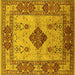 Square Oriental Yellow Industrial Rug, urb3103yw