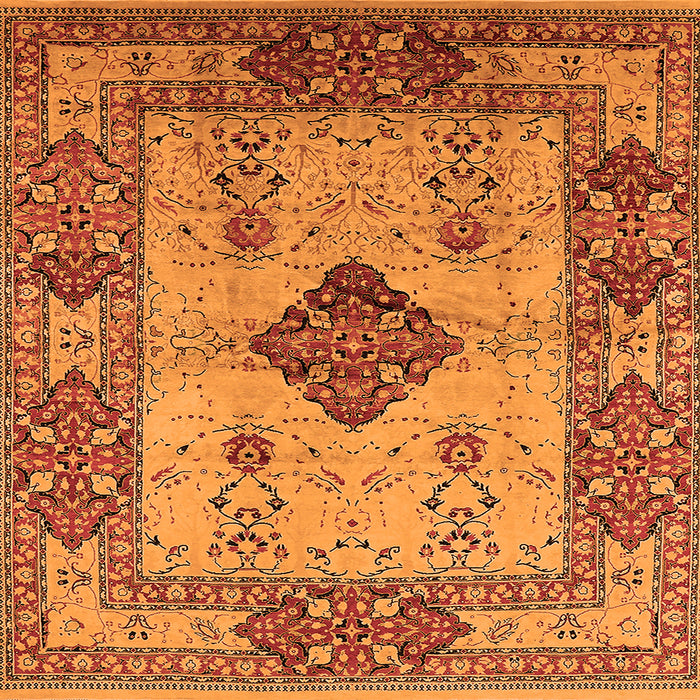 Square Oriental Orange Industrial Rug, urb3103org
