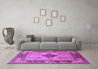 Machine Washable Oriental Purple Industrial Rug, wshurb3103pur