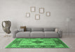 Machine Washable Oriental Emerald Green Industrial Area Rugs in a Living Room,, wshurb3103emgrn