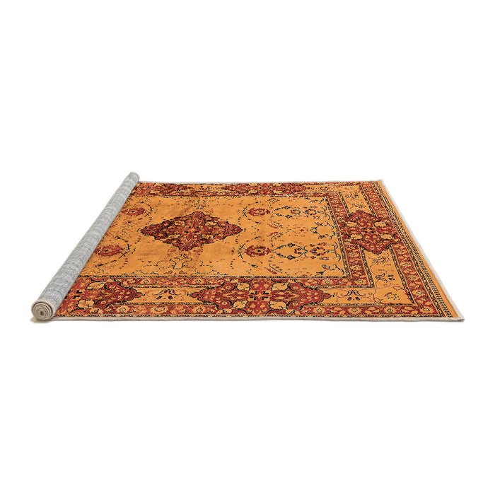Sideview of Machine Washable Oriental Orange Industrial Area Rugs, wshurb3103org