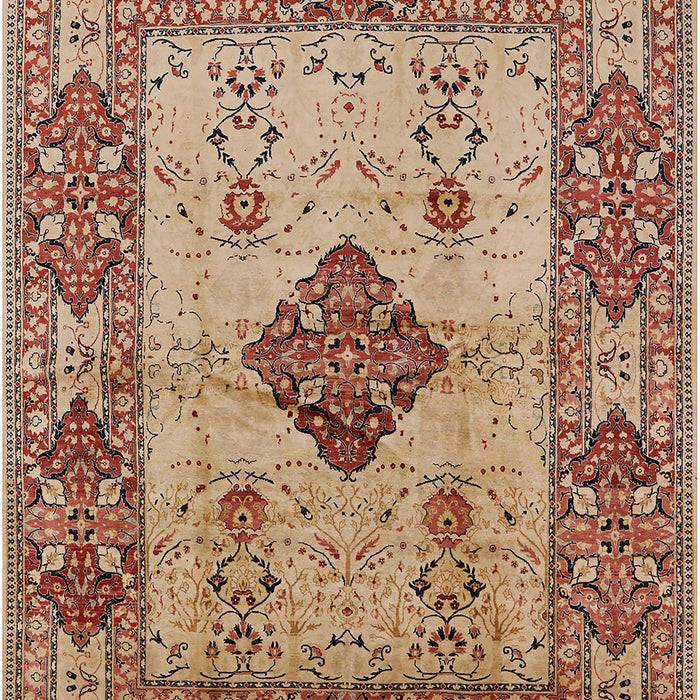 Mid-Century Modern Sandy Brown Oriental Rug, urb3103