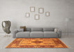 Machine Washable Oriental Orange Industrial Area Rugs in a Living Room, wshurb3103org