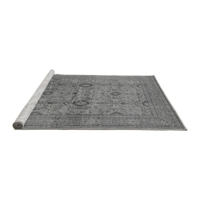 Sideview of Machine Washable Oriental Gray Industrial Rug, wshurb3104gry