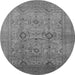 Round Oriental Gray Industrial Rug, urb3104gry