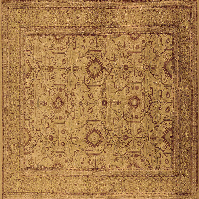 Square Machine Washable Oriental Brown Industrial Rug, wshurb3104brn