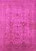 Machine Washable Oriental Pink Industrial Rug, wshurb3104pnk