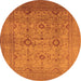 Round Oriental Orange Industrial Rug, urb3104org