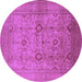 Round Machine Washable Oriental Purple Industrial Area Rugs, wshurb3104pur