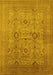 Machine Washable Oriental Yellow Industrial Rug, wshurb3104yw