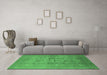 Machine Washable Oriental Emerald Green Industrial Area Rugs in a Living Room,, wshurb3104emgrn