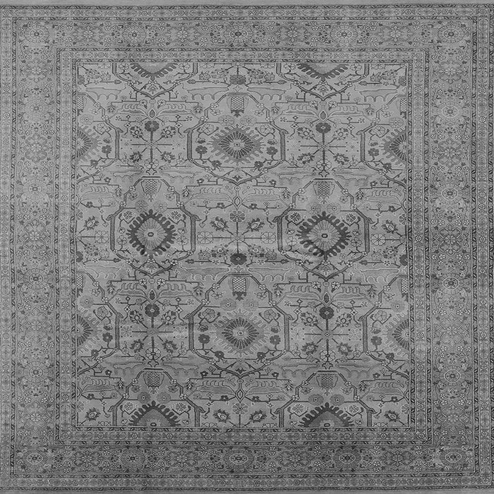 Square Machine Washable Oriental Gray Industrial Rug, wshurb3104gry