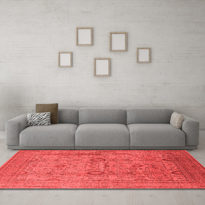 Industrial Red Washable Rugs