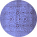 Round Oriental Blue Industrial Rug, urb3104blu