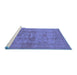 Sideview of Machine Washable Oriental Blue Industrial Rug, wshurb3104blu