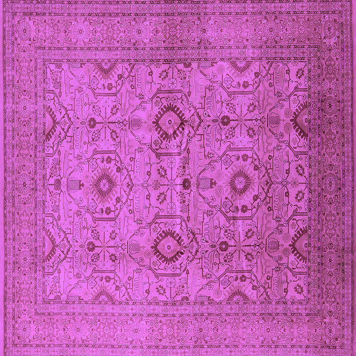 Square Machine Washable Oriental Purple Industrial Area Rugs, wshurb3104pur