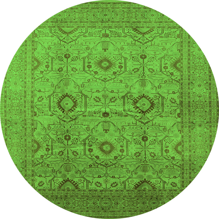 Round Oriental Green Industrial Rug, urb3104grn