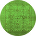 Round Oriental Green Industrial Rug, urb3104grn