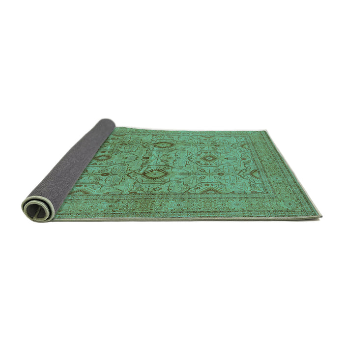 Sideview of Oriental Turquoise Industrial Rug, urb3104turq