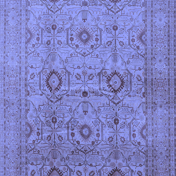 Machine Washable Oriental Blue Industrial Rug, wshurb3104blu