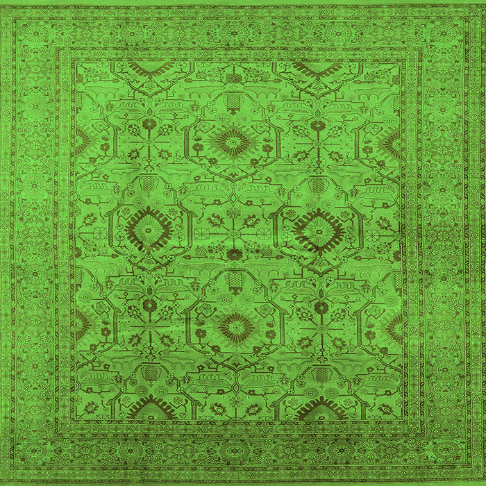 Square Oriental Green Industrial Rug, urb3104grn