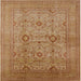 Square Mid-Century Modern Brown Sand Brown Oriental Rug, urb3104