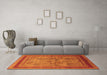 Machine Washable Oriental Orange Industrial Area Rugs in a Living Room, wshurb3105org