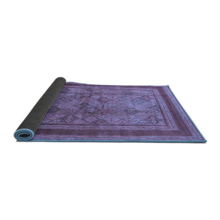 Sideview of Oriental Blue Industrial Rug, urb3105blu