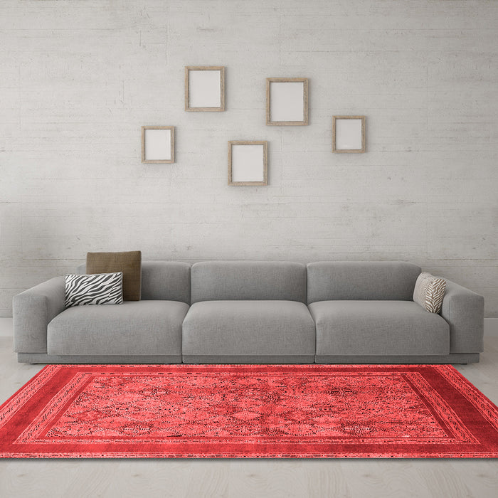 Industrial Red Washable Rugs