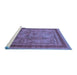 Sideview of Machine Washable Oriental Blue Industrial Rug, wshurb3105blu