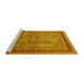 Sideview of Machine Washable Oriental Yellow Industrial Rug, wshurb3105yw