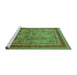 Sideview of Machine Washable Oriental Turquoise Industrial Area Rugs, wshurb3105turq