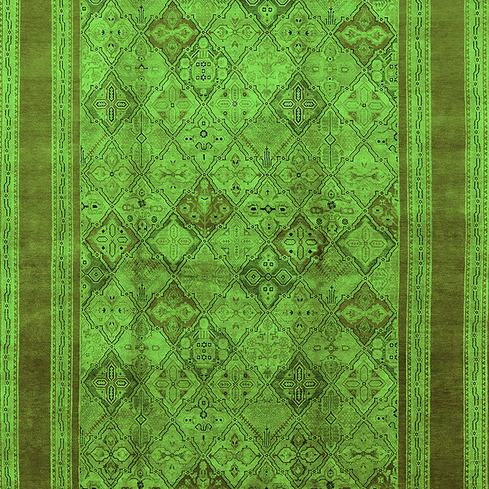 Machine Washable Oriental Green Industrial Area Rugs, wshurb3105grn