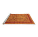 Sideview of Machine Washable Oriental Orange Industrial Area Rugs, wshurb3105org