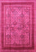 Machine Washable Oriental Pink Industrial Rug, wshurb3105pnk