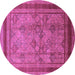 Round Oriental Purple Industrial Rug, urb3105pur