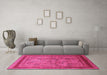 Machine Washable Oriental Pink Industrial Rug in a Living Room, wshurb3105pnk