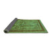 Sideview of Oriental Turquoise Industrial Rug, urb3105turq