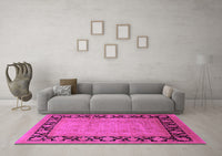 Machine Washable Oriental Pink Industrial Rug, wshurb3106pnk