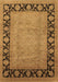 Machine Washable Oriental Brown Industrial Rug, wshurb3106brn