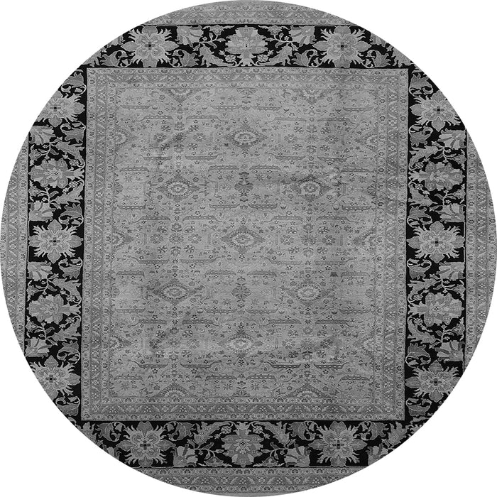 Round Oriental Gray Industrial Rug, urb3106gry