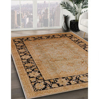 Mid-Century Modern Mahogany Brown Oriental Rug, urb3106