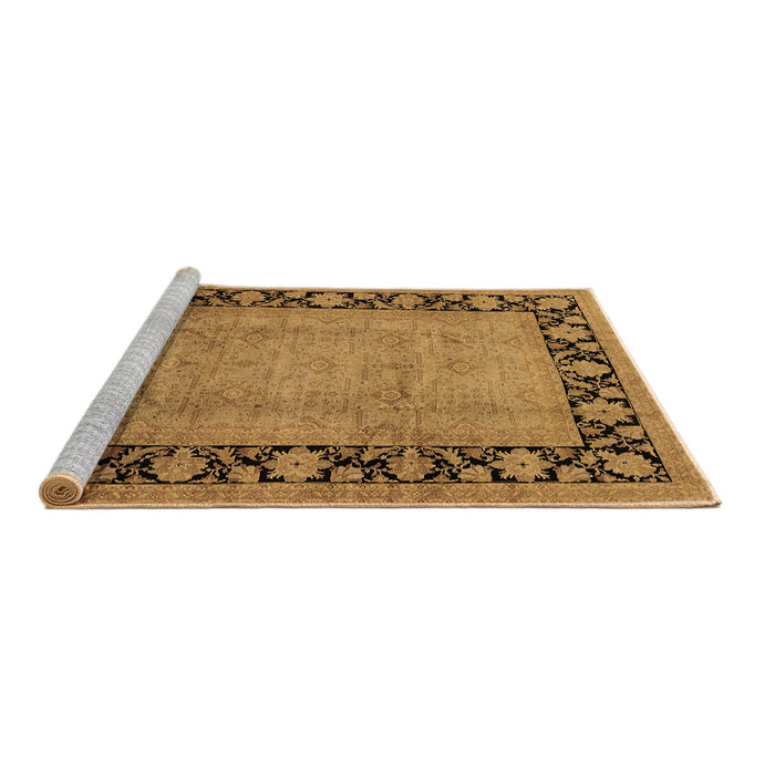 Sideview of Machine Washable Oriental Brown Industrial Rug, wshurb3106brn