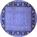 Round Oriental Blue Industrial Rug, urb3106blu