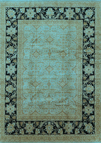 Oriental Light Blue Industrial Rug, urb3106lblu