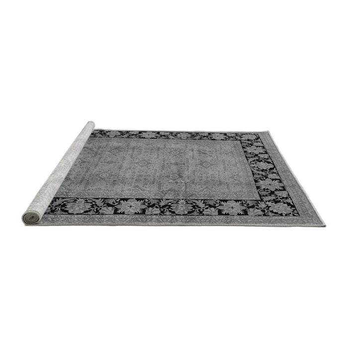 Sideview of Machine Washable Oriental Gray Industrial Rug, wshurb3106gry