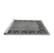 Sideview of Machine Washable Oriental Gray Industrial Rug, wshurb3106gry