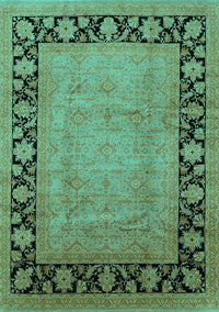 Oriental Turquoise Industrial Rug, urb3106turq