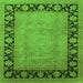 Square Oriental Green Industrial Rug, urb3106grn